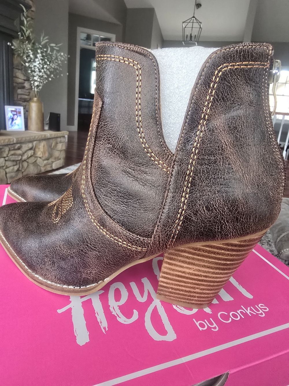 Corkys Espresso Crinkle Ankle Boots - Picture 7 of 7